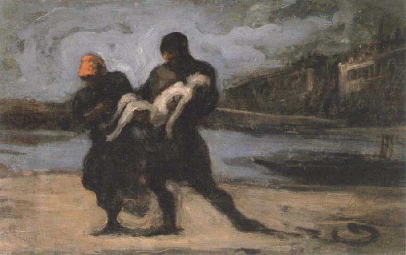 Honore Daumier the rescue oil painting picture